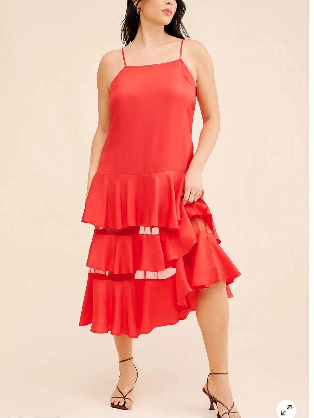 Blue Tassel Sheer Tiered Dress